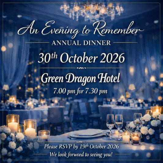 Autumn Dinner 30th October 2026 Herefordshire Members Ticket Sale